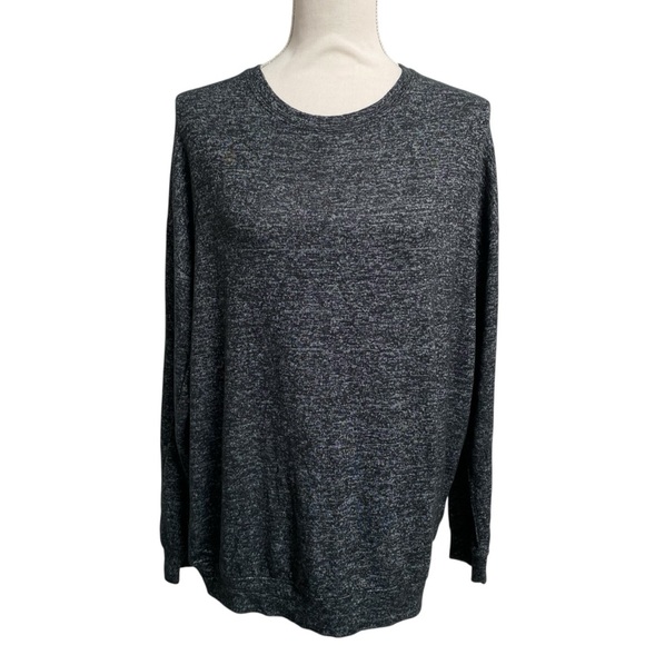 Athleta Black Gray Long Sleeve Tunic Top Relaxed Fit Casual Athleisure Size M - Picture 1 of 12